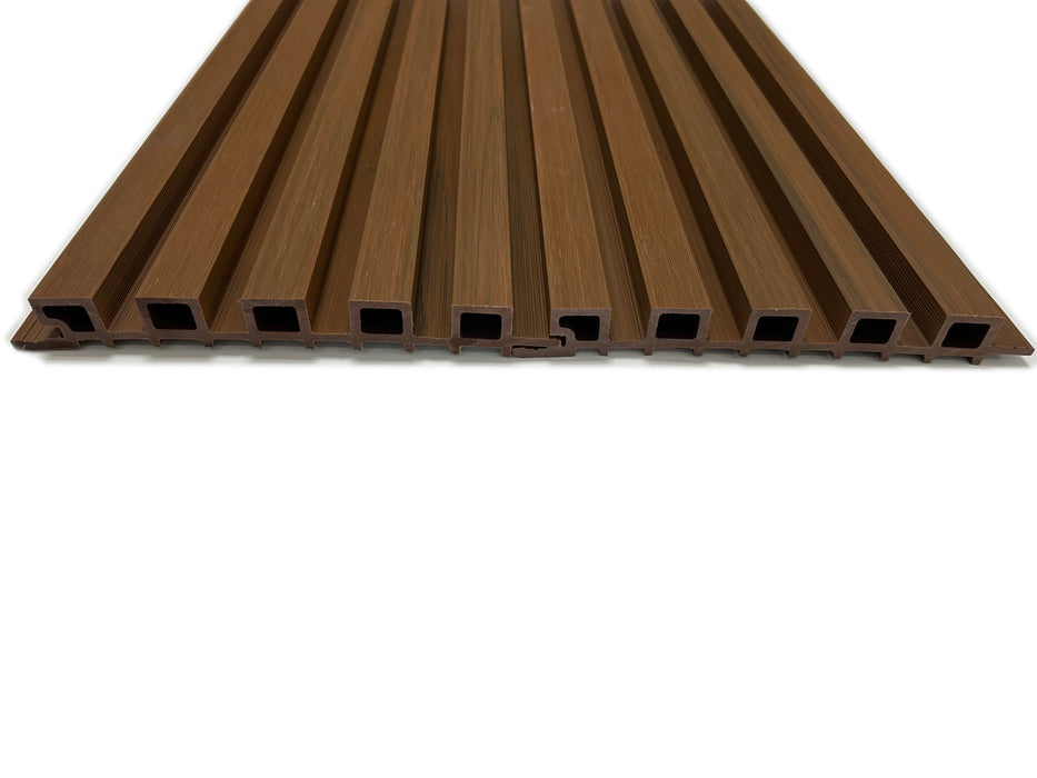 Teak A1 5 Grid Outdoor Cladding Panels - European Siding Board