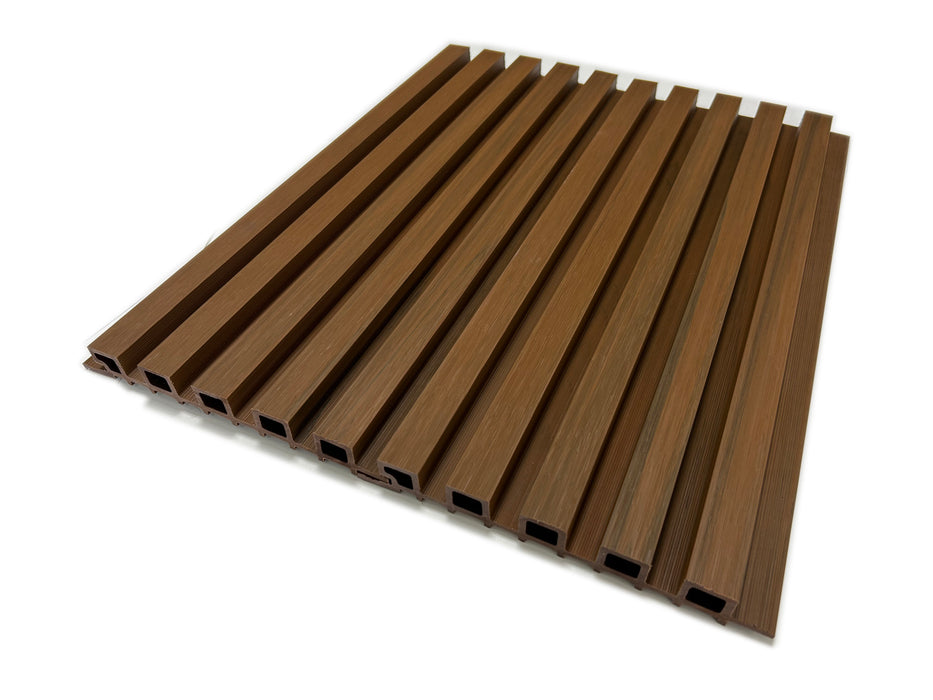 Teak A1 5 Grid Outdoor Cladding Panels - European Siding Board