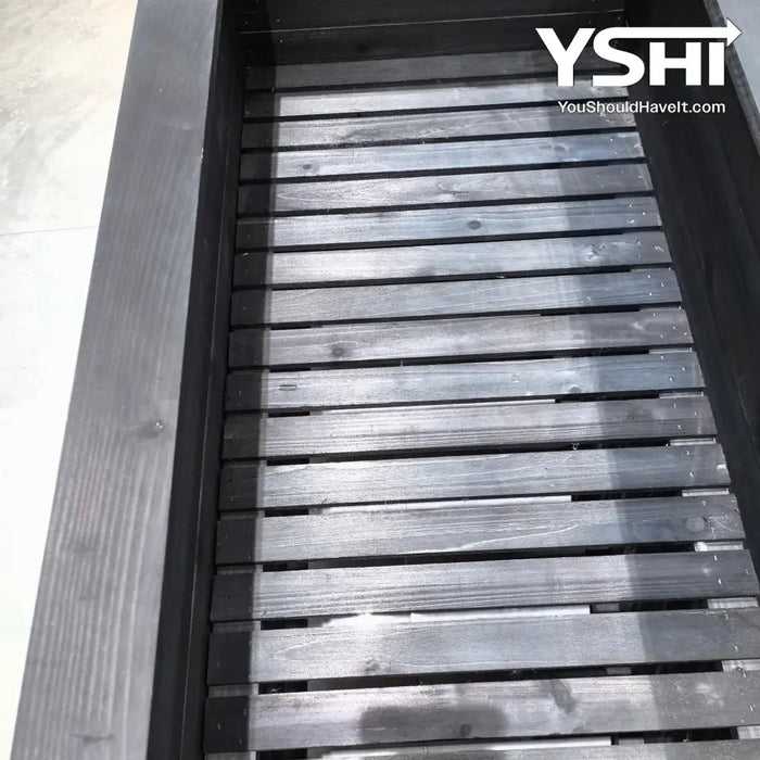 40X32X20 Dark Grey Raised Garden Bed Wood Planter Box