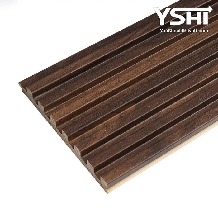 Dark Brown Oak Slat Wood Wall Panels