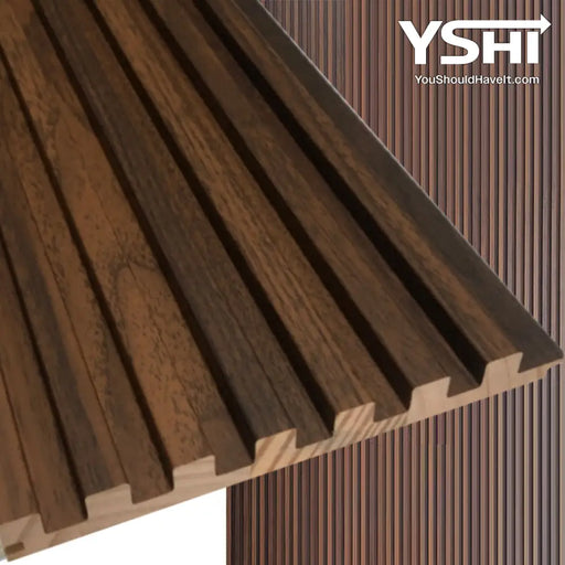 Dark Brown Oak Slat Wood Wall Panels