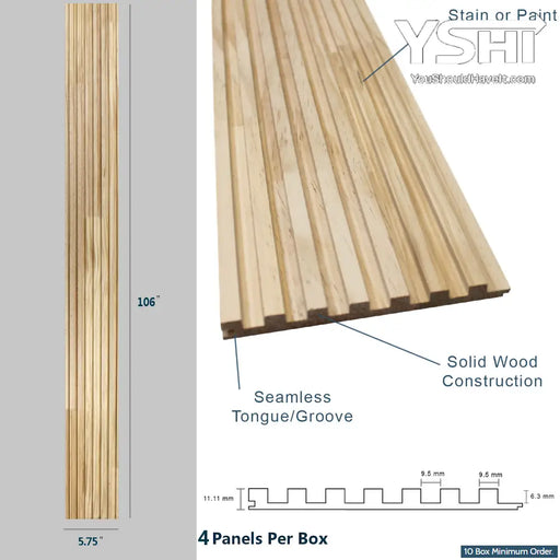 7 Grid Unfinished Slat Wood Panels