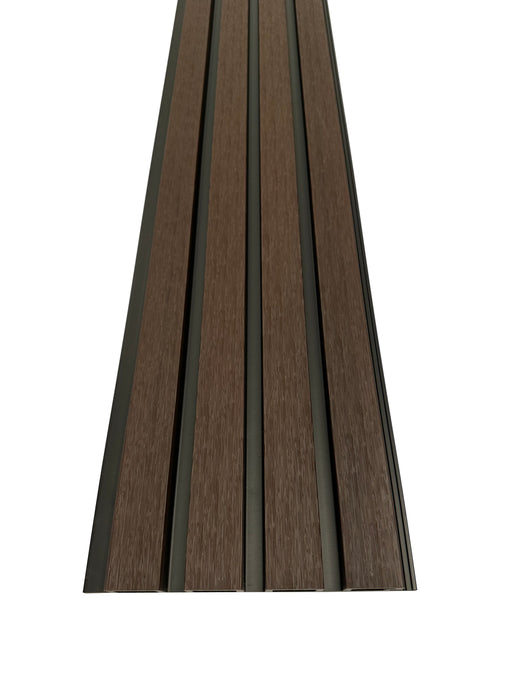 Dark Brown & Black Slat Exterior Wall Panels for Outdoors