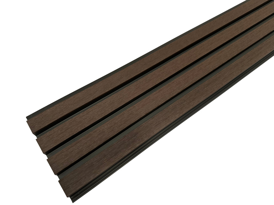 Dark Brown & Black Slat Exterior Wall Panels for Outdoors