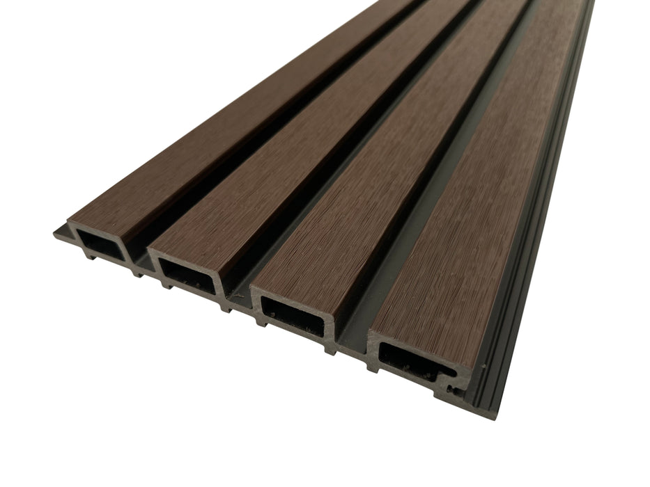 Dark Brown & Black Slat Exterior Wall Panels for Outdoors