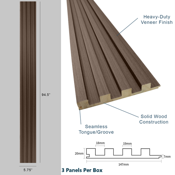 Driftwood Slat Wood Wall Panels - (94" Long) x (5 3/4" Width)