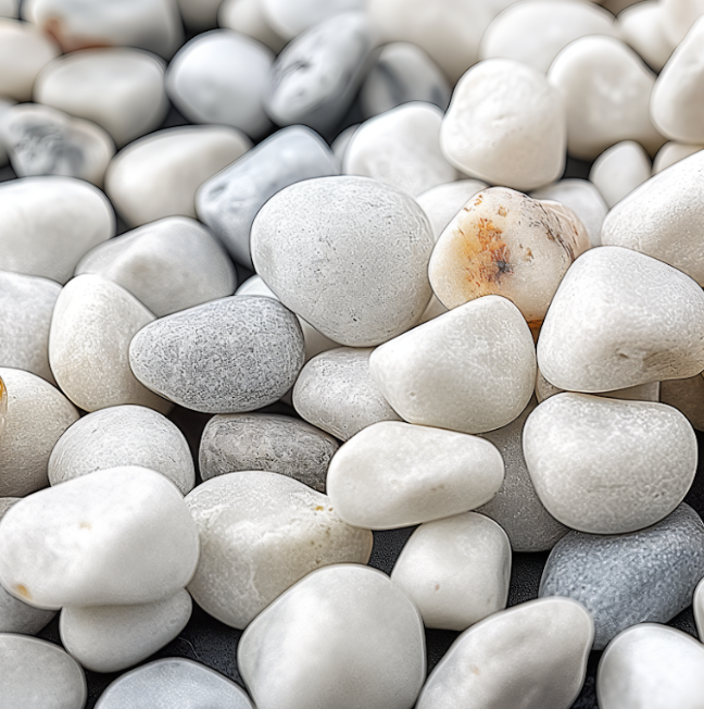 Grade A White Polished River Pebbles 0.40 cu. ft. 0.5 in. to 1.5 in. 30 lbs