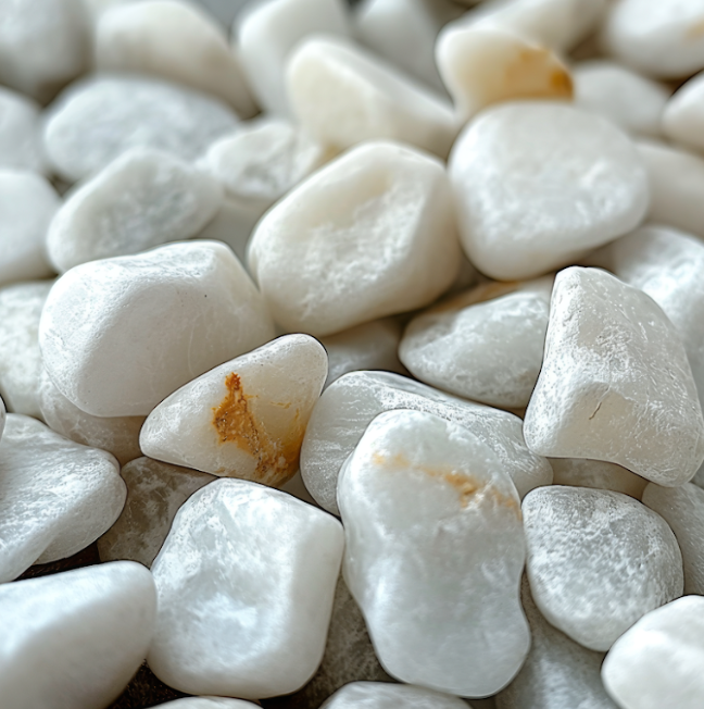 Grade A White Polished River Pebbles 0.40 cu. ft. 1 in. to 3 in. 30 lbs