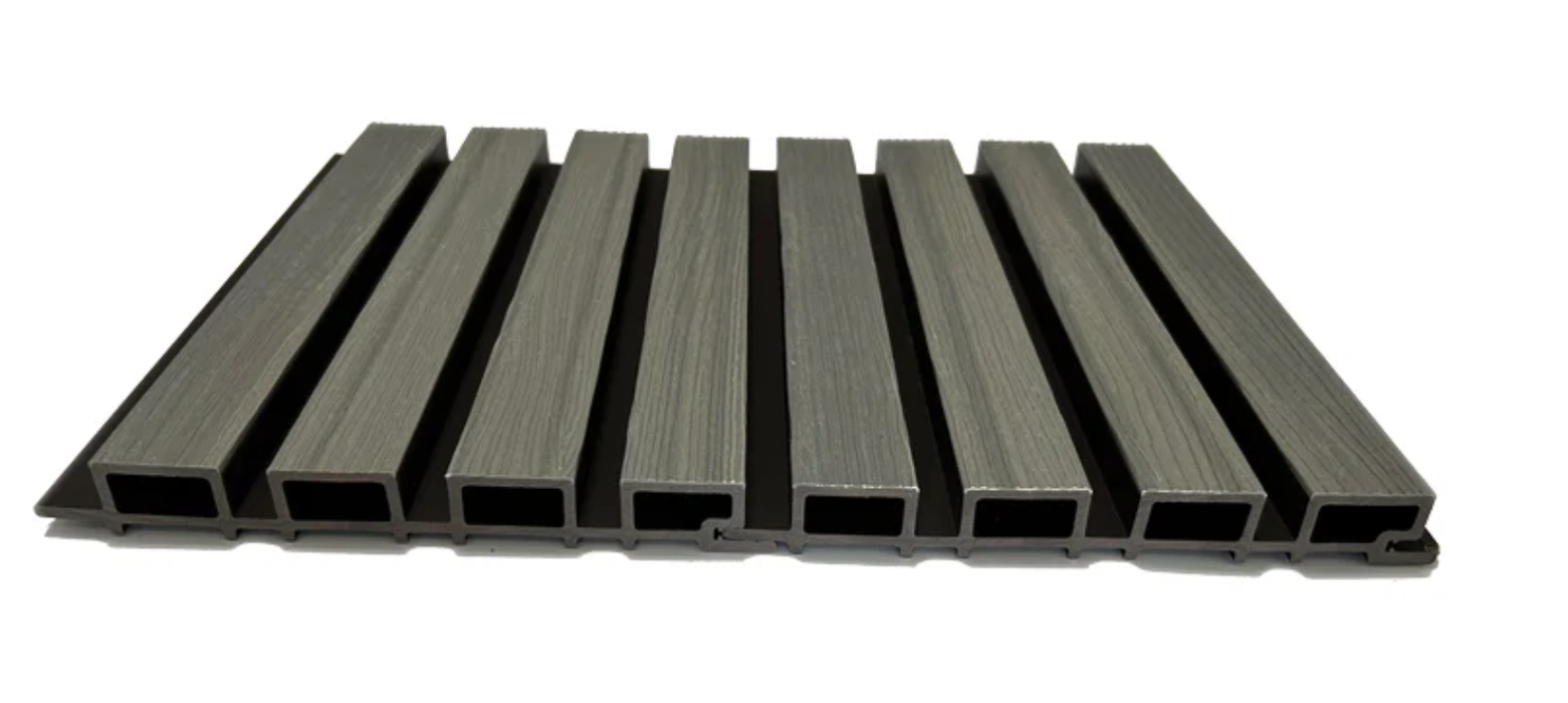 Gray & Black Slat Exterior Wall Panels for Outdoors - Exterior Outdoor Siding Panel