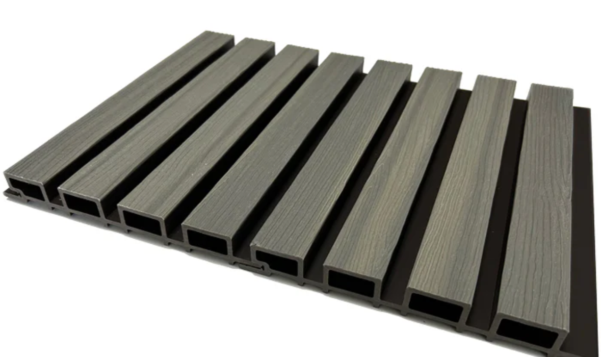 Gray & Black Slat Exterior Wall Panels for Outdoors - Exterior Outdoor Siding Panel