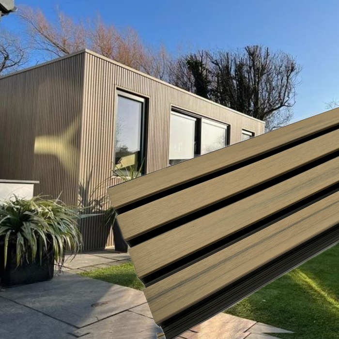 Pale Oak & Black Teak Outdoor Cladding Panels - European Siding Board