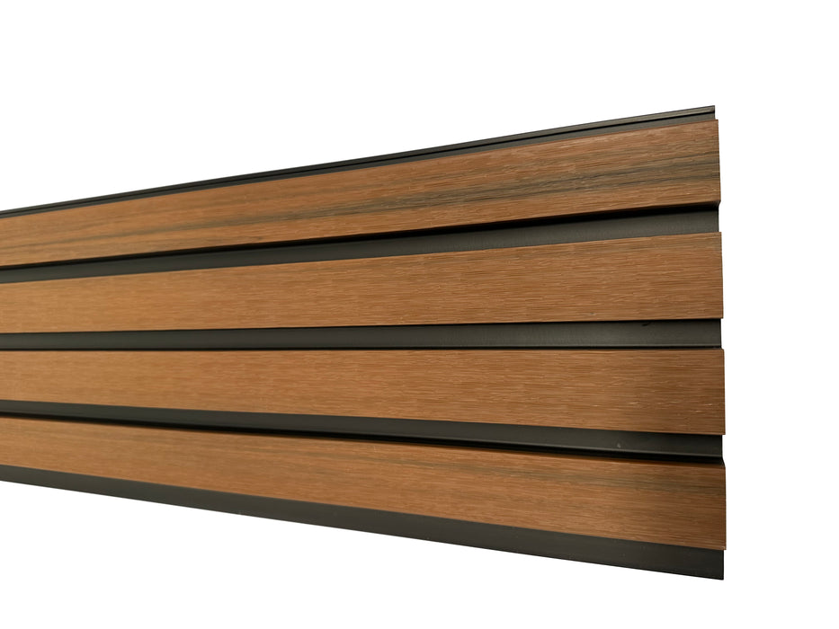 Teak A1 & Black Outdoor Cladding Panels - European Siding Board