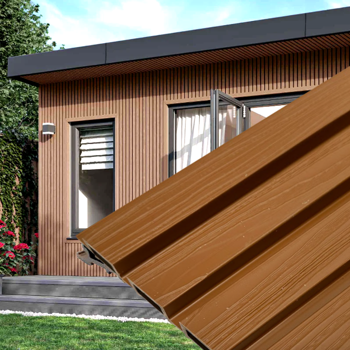 Textured Teak Outdoor Cladding Panels - European Siding Board