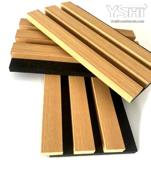 Acoustic Soundproof Wall Panels - 3D Slat Wood Order Your Sample American Oak Panel