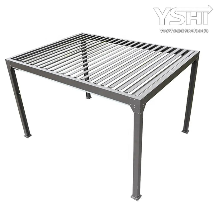 Aluminum Pergola Gazebo With Electric Motorized Adjustable Screens And Sun Shade Privacy Screen