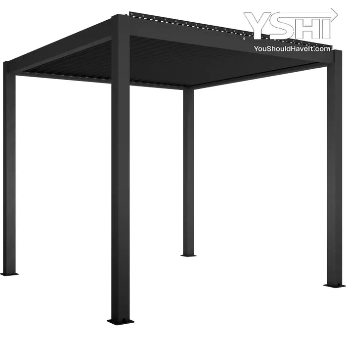 Aluminum Pergola Gazebo With Electric Motorized Adjustable Screens And Sun Shade Privacy Screen