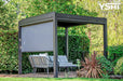 Aluminum Pergola Gazebo With Electric Motorized Adjustable Screens And Sun Shade Privacy Screen