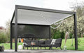 Aluminum Pergola Gazebo With Electric Motorized Adjustable Screens And Sun Shade Privacy Screen