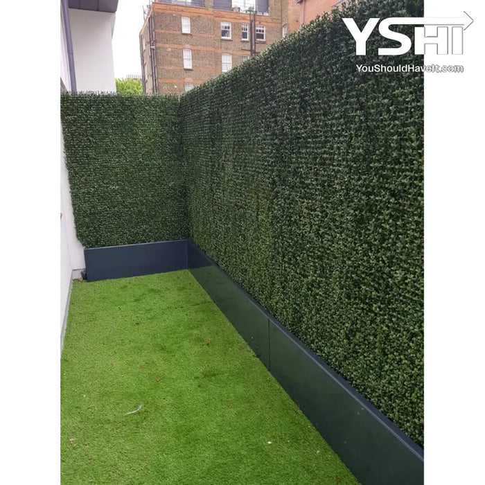 Dark Green Artificial Hedge Wall Panels Faux Privacy Fence Ivy