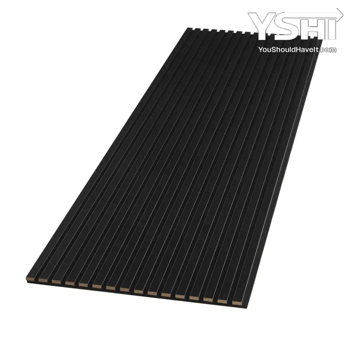 Black Acoustic Slat Wood Paneling 94 X 24