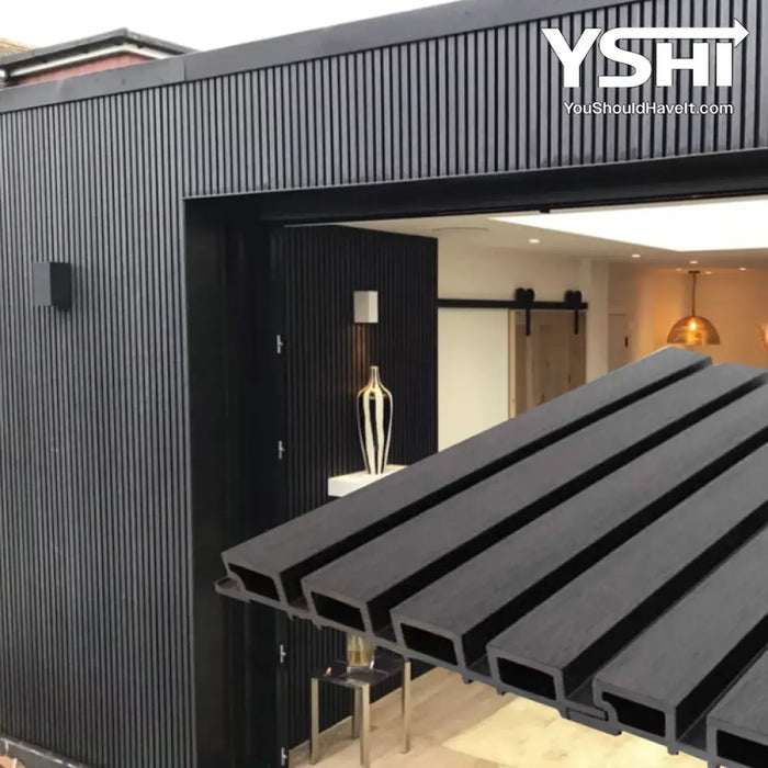 Black Composite Siding Slat Panels For Exterior Outdoor Walls