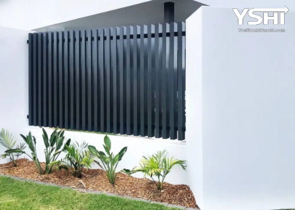 Black Exterior Slat Wall Privacy Fence Kit