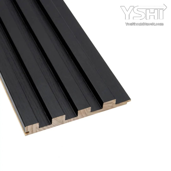 Black Slat Wood Wall Panels - (94’’ Long & 106’’ Long) X (5 3/4’’ Width) Home Garden