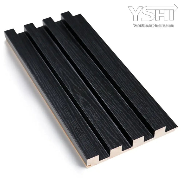 Black Slat Wood Wall Panels - (94’’ Long & 106’’ Long) X (5 3/4’’ Width) Home Garden