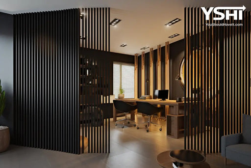 Black Wall Partition, Wood Room Dividers