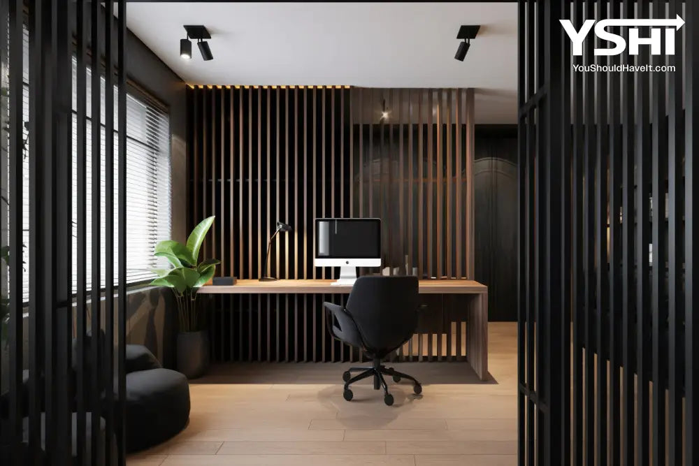 Black Wall Partition, Timber Tube