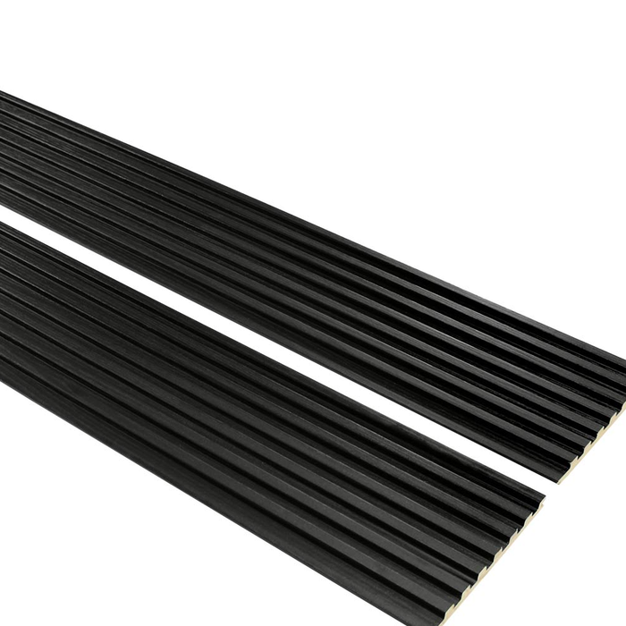 Black 7 Grid Slat Wood Wall Panels  - 106" Long x 5 3/4" Width