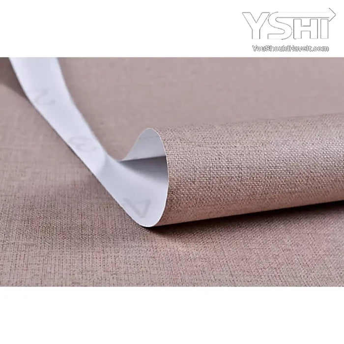 Brown Linen Texture Vinyl Self-Adhesive Peel And Stick Wallpaper Roll 2 X 33Ft /Roll