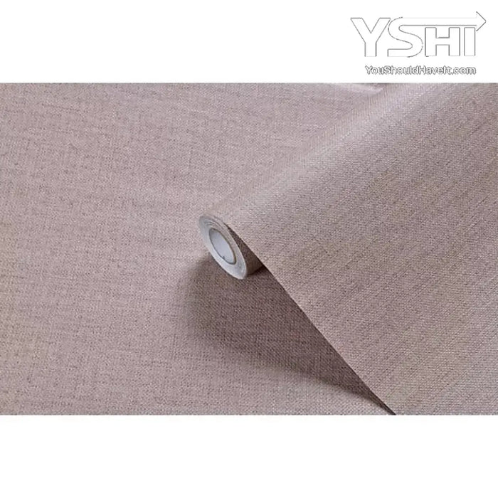 Brown Linen Texture Vinyl Self-Adhesive Peel And Stick Wallpaper Roll 2 X 33Ft /Roll