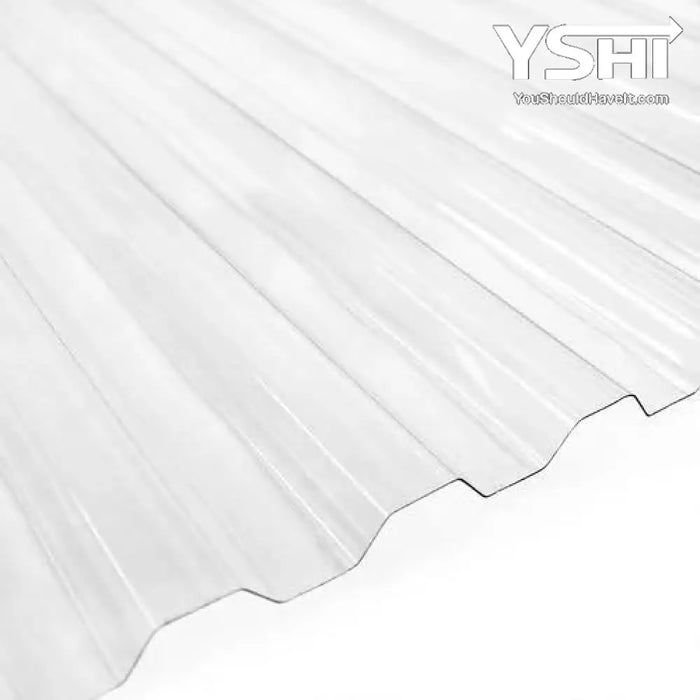 Clear Corrugated Polycarbonate Roofing Panels (Set Of 10) - 72’’ L X 21’’ W Rainproof &