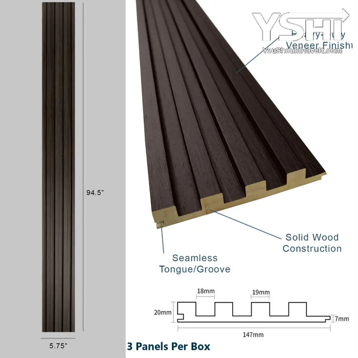 Dark Chestnut Slat Wood Wall Panels