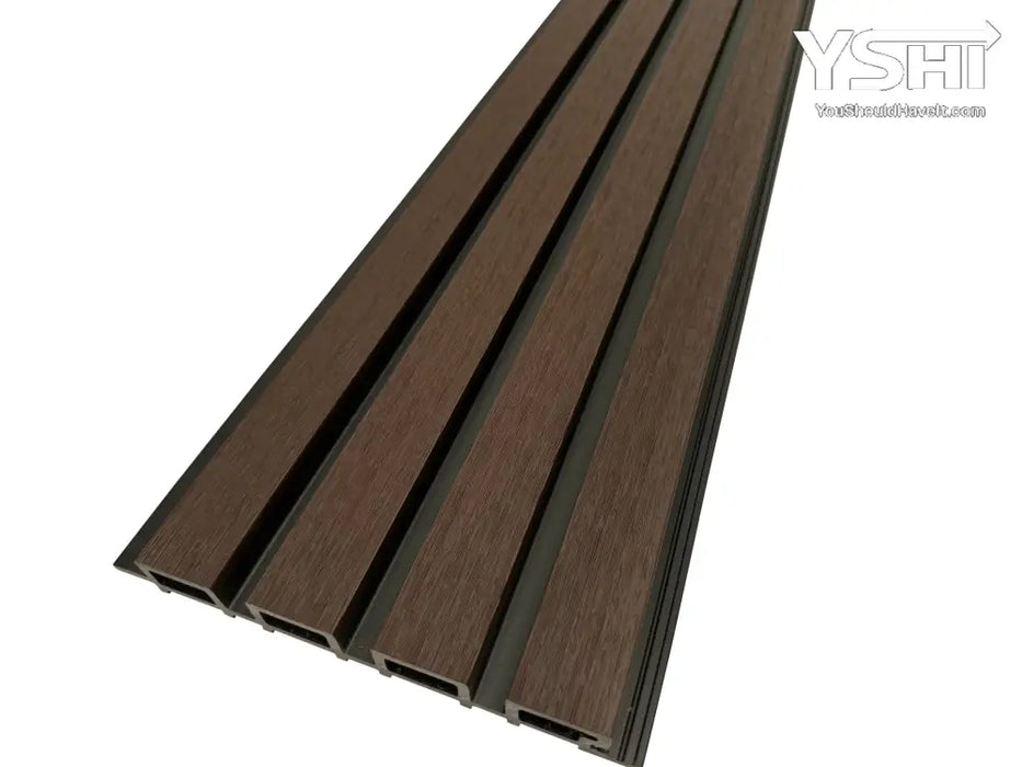 Dark Coffee & Black Gap Composite Siding Slat Panels For Exterior Outdoor Walls