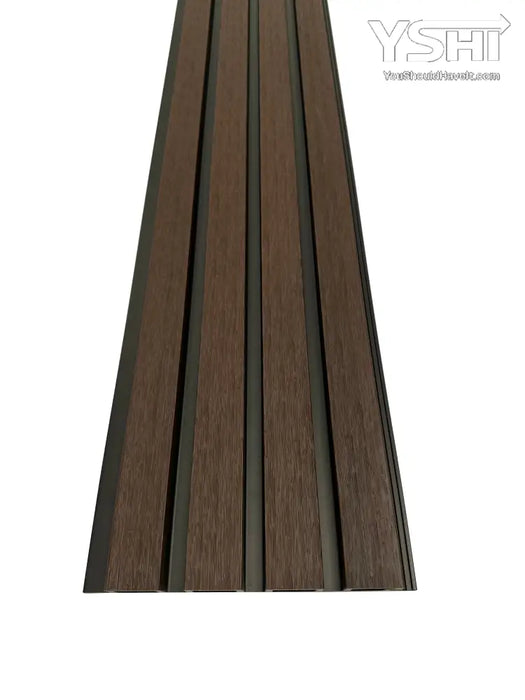 Dark Coffee & Black Gap Composite Siding Slat Panels For Exterior Outdoor Walls