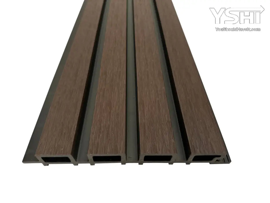 Dark Coffee & Black Gap Composite Siding Slat Panels For Exterior Outdoor Walls