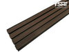 Dark Coffee & Black Gap Composite Siding Slat Panels For Exterior Outdoor Walls