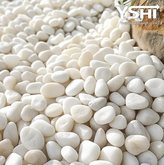 Grade A White Polished River Pebbles 0.40 Cu. Ft. 1 In. To 2 30 Lbs