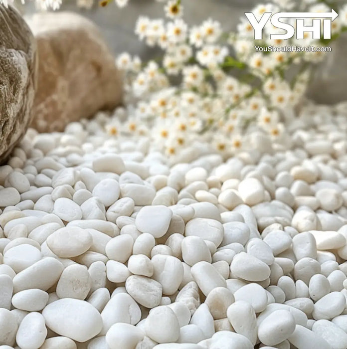 Grade A White Polished River Pebbles 0.40 Cu. Ft. 1 In. To 2 30 Lbs