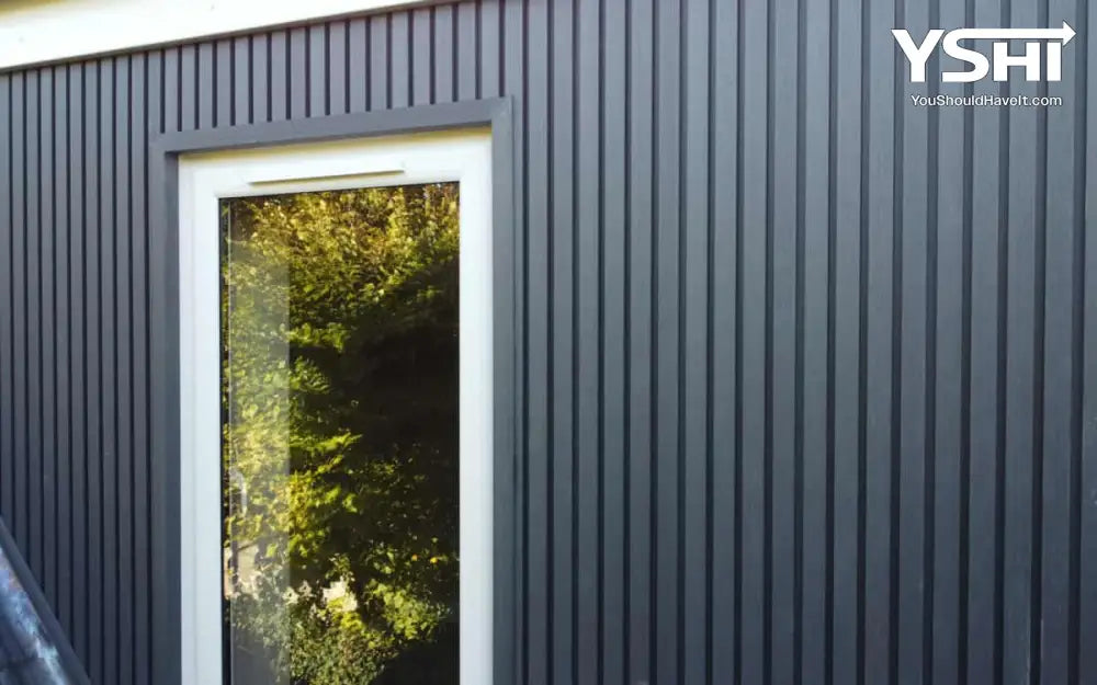 Gray & Black Slat Exterior Wall Panels For Outdoors - Outdoor Siding Panel