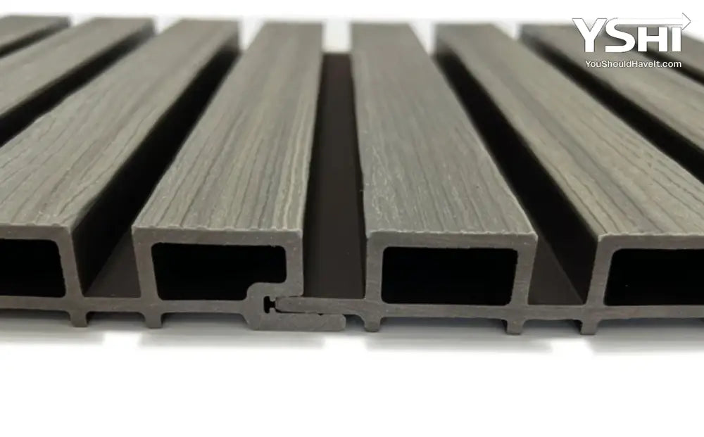 Gray & Black Slat Exterior Wall Panels For Outdoors - Outdoor Siding Panel