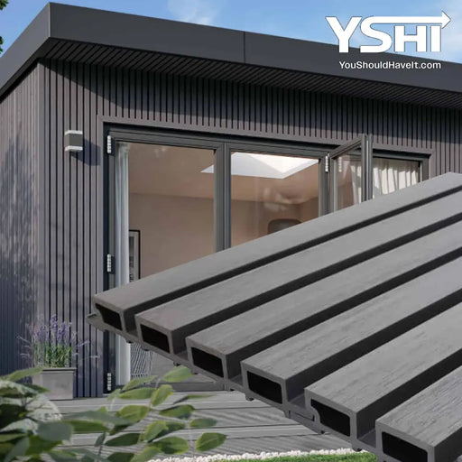 Gray Composite Siding Slat Panels For Exterior Outdoor Walls