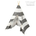 Gray With Stripe Kids Indian Teepee Play Tent Children Playhouse For Indoor Outdoors