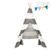 Gray With Stripe Kids Indian Teepee Play Tent Children Playhouse For Indoor Outdoors Grey Thick