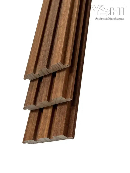 Oak Brown Slat Wood Wall Panels 3 Grids - 94.5’’ Long X 5’’ Wide