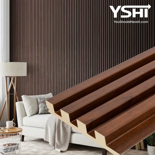 Oak Brown Slat Wood Wall Panels - (94’’ Long & 106’’ Long) X (5 3/4’’ Width) Home Garden