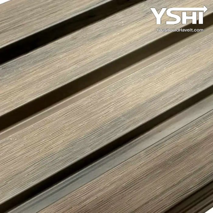 Pale Oak Teak Composite Siding Slat Panels For Exterior Outdoor Walls