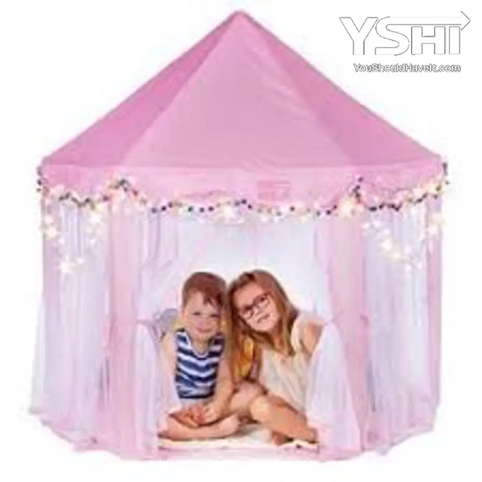 Pink Princess Tent Girls Large Playhouse Kids Castle Play With Star Lights Toy For Children Indoor